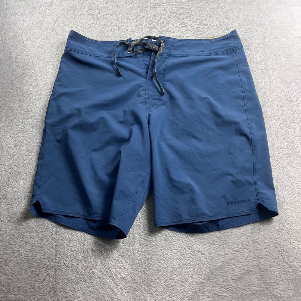 Patagonia Mens Stretch Hydropeak Boardshorts Blue Swim Trunks 86696FA20 Size 34